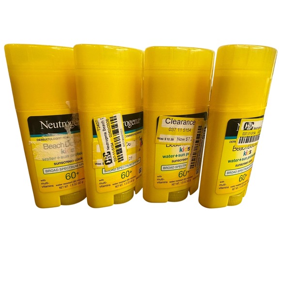 Neutrogena Other - Lot of 4 Neutrogena Beach Defense Kids Sunscreen Stick SPF 60+ 1.5oz Each
